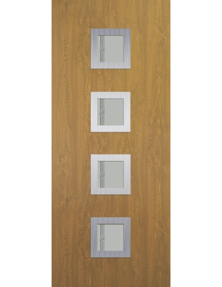 S-Line Amberg Glas 4 alu Bejárati ajtópanel betét