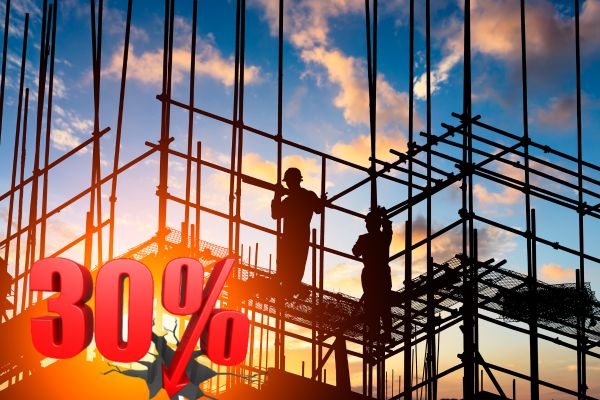 30 százalékkal csökkentek az építőipari megrendelések